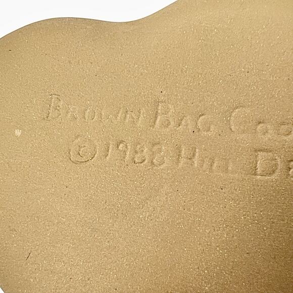 Brown Bag Cookie Art Mold Double Hearts Design Ceramic 1988 Cottagecore Vintage - Picture 7 of 9